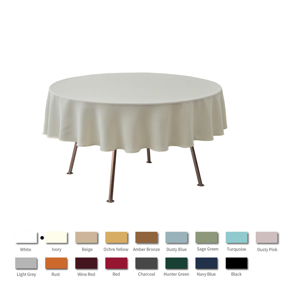 Round Textured Tablecloth Spill-Proof Wrinkle Free Soft Jacquard Table Cloth for Circular Table Cover, Buffet Banquet