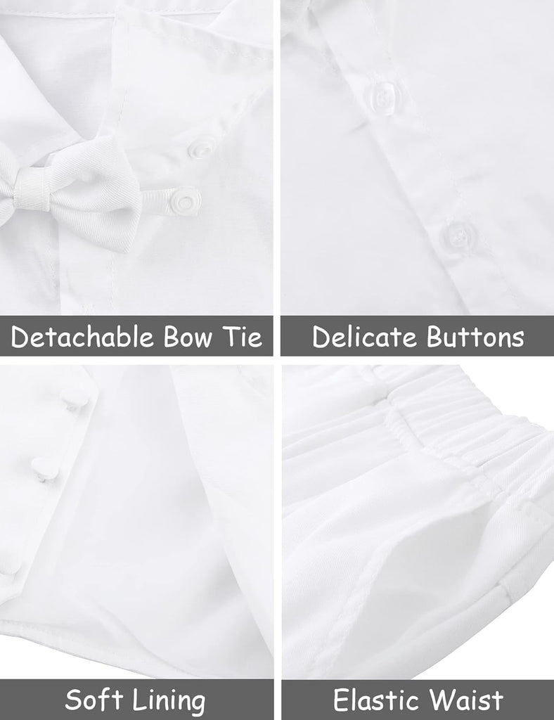 Toddler Fromal Suit Set 4pcs Shirt, Vest, Pants, Bow Tie