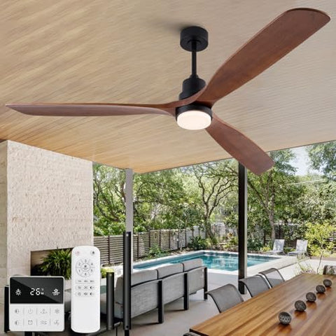 XINGSIYUELYX 72 Inch Black + Walnut Ceiling Fan