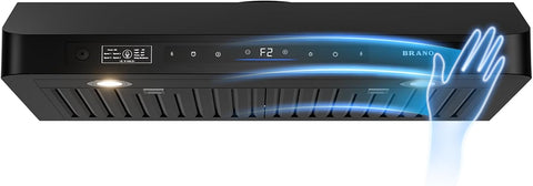 30 Inch Stainless Steel Under Cabinet Range Hood 900 CFM 4 Speed Voice, Gesture & Touch Control, LED Lights, Baffle Filters