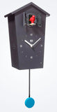 Birdhouse Black, Modern Design Cuckoo Clock with 12 Natural Bird Voices or Cuckoo Call