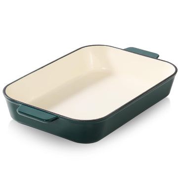 Enameled Cast Iron Casserole Dish, 9x13" Lasagna Pan with Handles