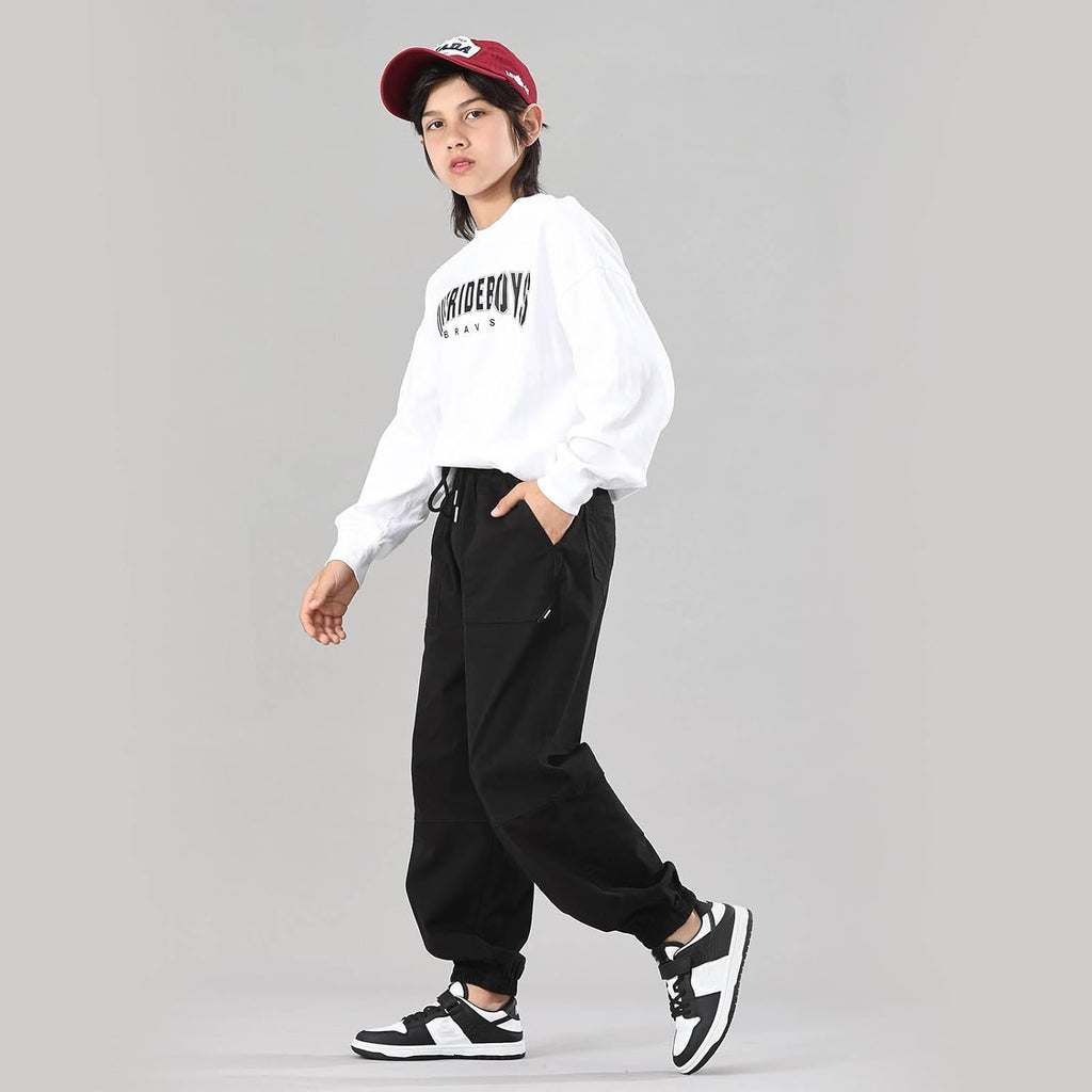Boys Stretch Pull On Jogger Pants,Twill Chino Pants for Kids