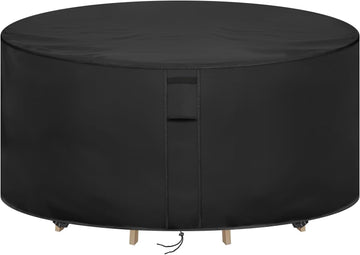 Round Patio Furniture Covers Waterproof, 84" Dia x 44" H | 84 Inch High Outdoor Round Table Cover, Tall Bar Height