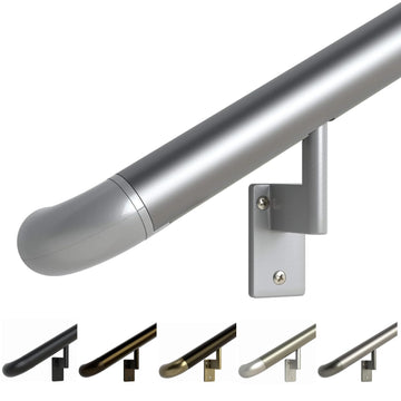 ADA Handrail Kit, 16 ft Stair Handrail, Silver