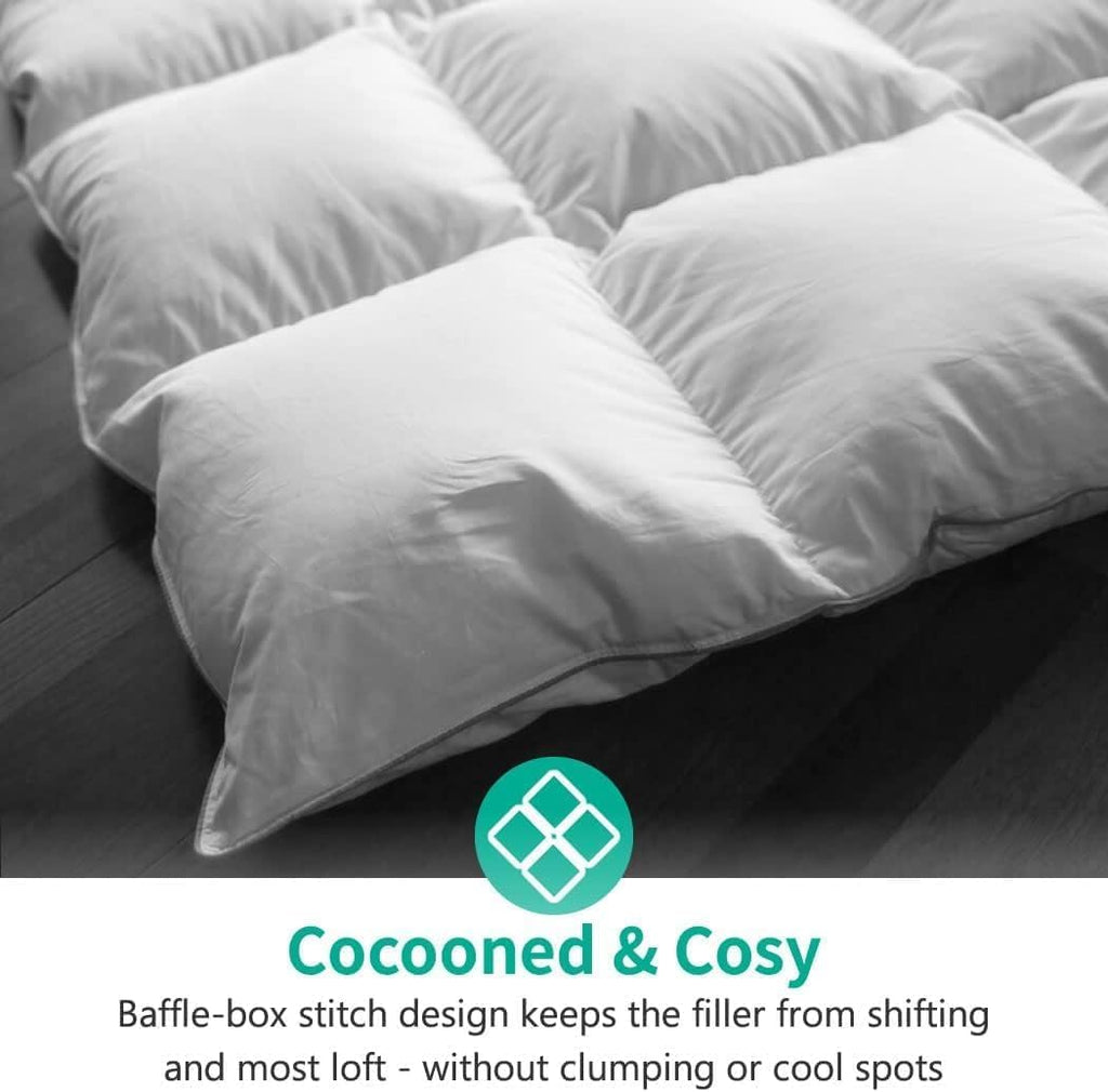 Twin Lightweight Feathers Down Fiber Comforter, Light Warmth Luxury Duvet Insert for Hot Sleepers/Wa