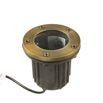 12V In-Ground Light (Brass Top) with PVC Sleeve & 5W 2700K MR16 LED Bulb
