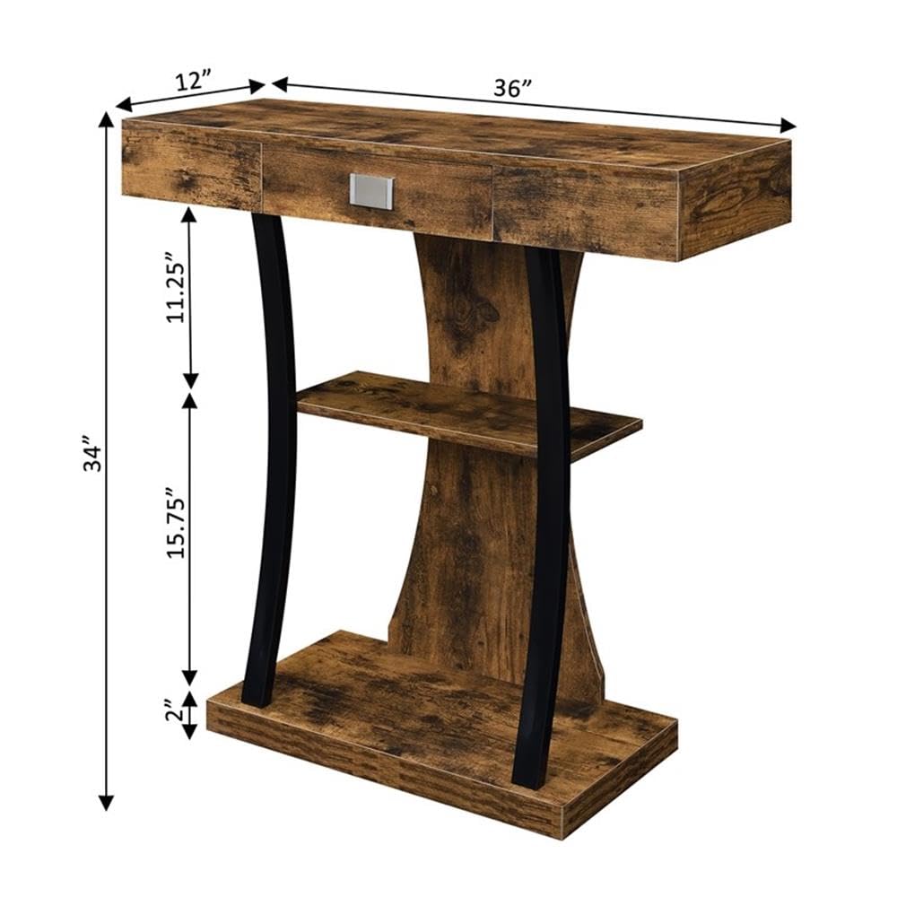 Newport Harri Console Table, Barnwood/Black