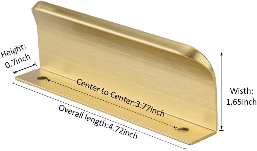 5Pack Edge Finger Pull for Cabinets Kitchen Concealed Aluminum Flat Hidden Bar Pulls Drawer Pulls Easy to Install