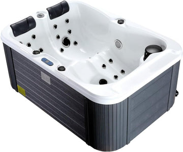 Hydrotherapy Double Recliner Hot Tub Spa with Insulated Hard Top Cover - 2 Person