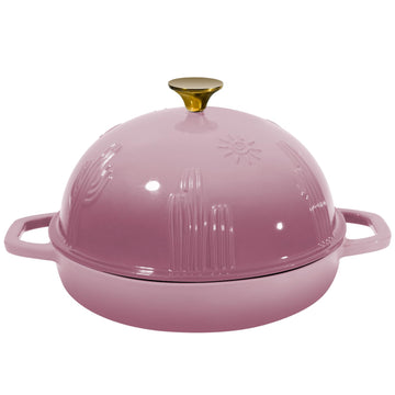 Bread Oven Cast Iron Bread Dutch Oven with Cloche Lid for Bread Baking BerryPink Enameled Cast Iron Bread Oven with
