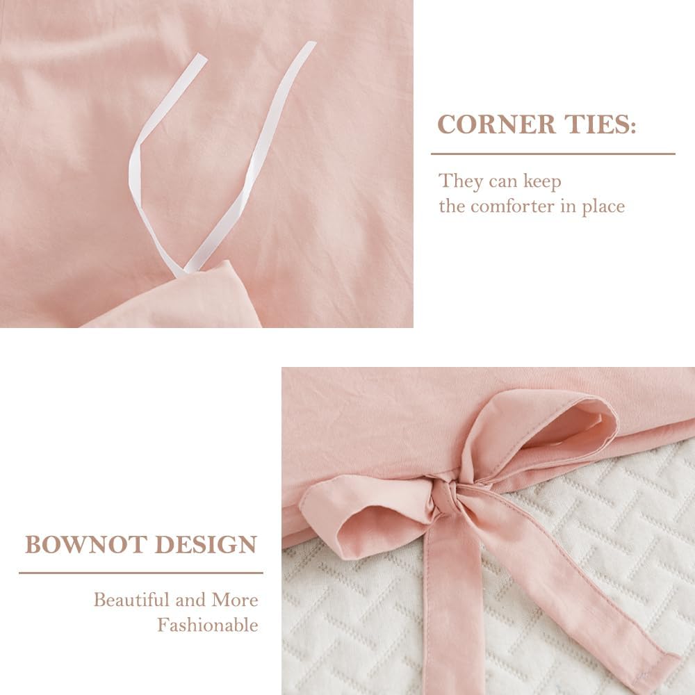Pink Duvet Cover King, 3 Pieces Duvet Cover Set - Set of 3