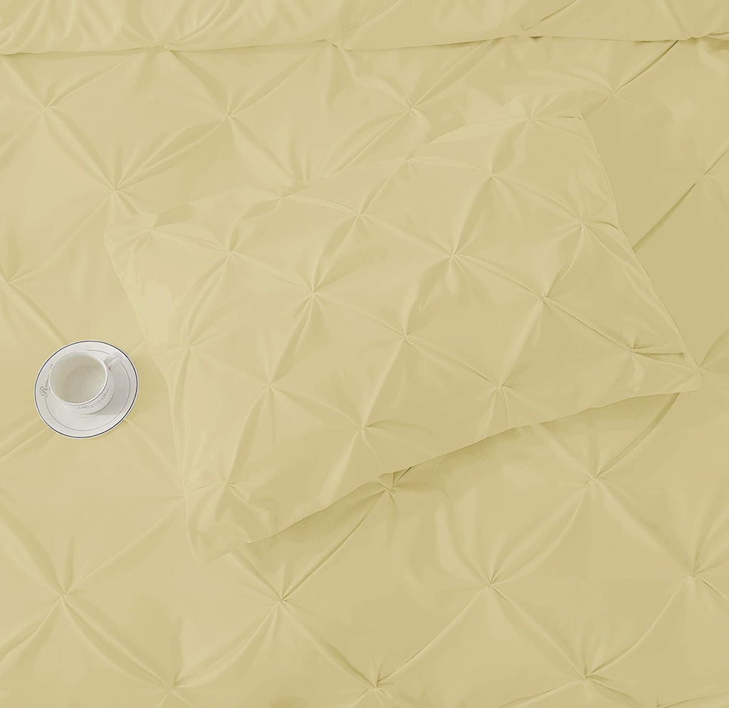 Luxurious 3 Piece Pinch Pleated Duvet Cover Set Super King Plus Size (120" x 120") Inch 100% Egyptian Cotton 800 TC