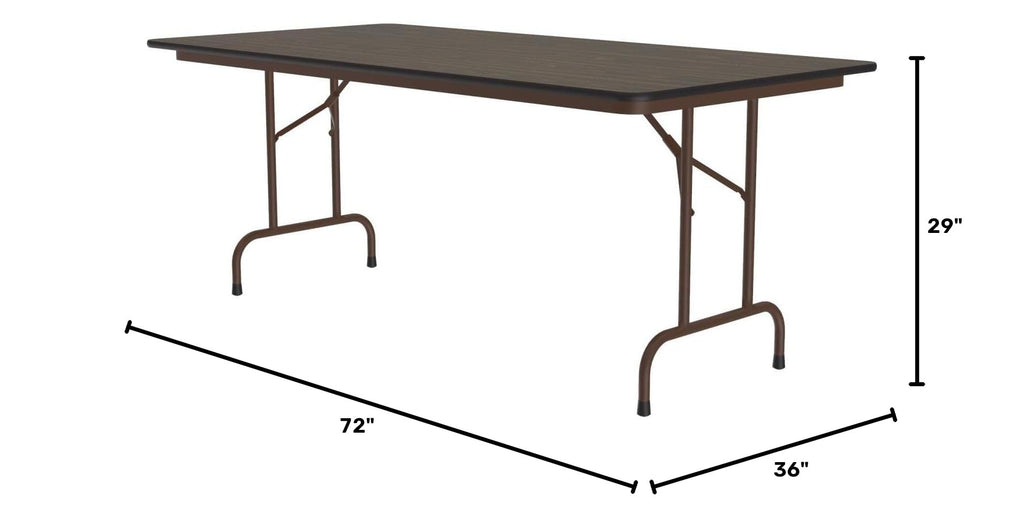 Commercial Laminate Folding Table, 36" x 72", Walnut