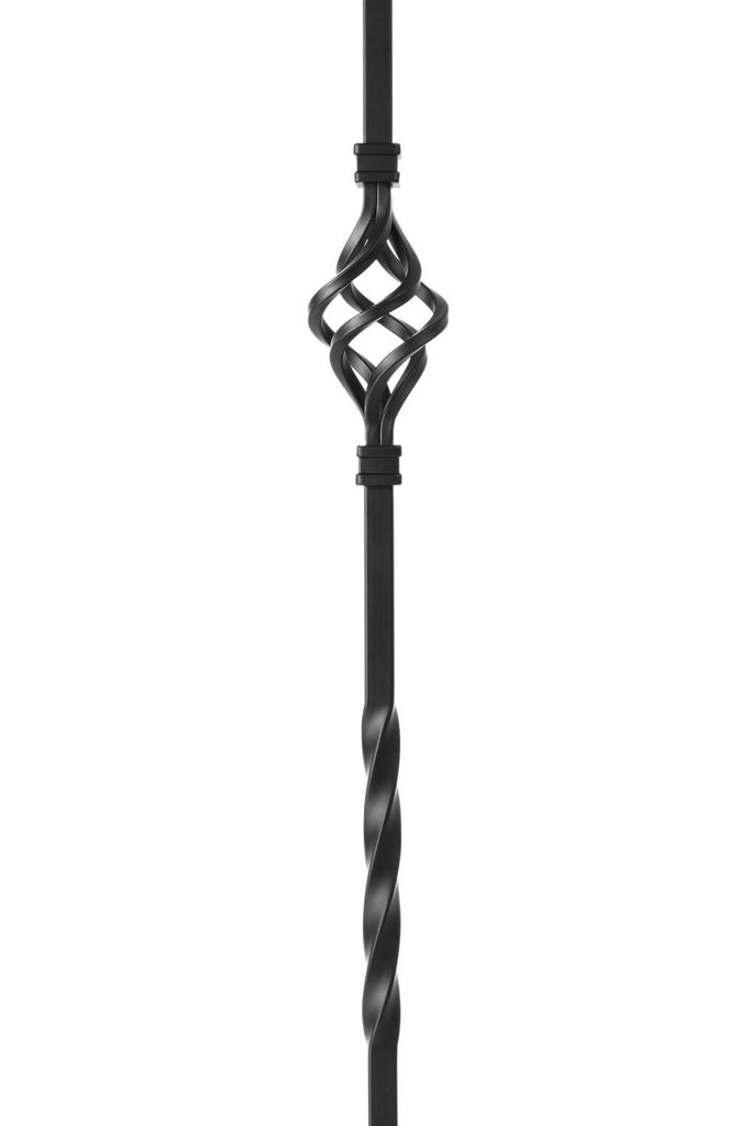 S08 Wrought Iron Balusters Set of 10 Decorative Metal Balusters for Decks Spiral Stair Railing 1/2-inch Hollow Single