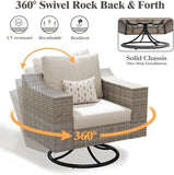 9-Piece Wicker Outdoor Patio Furniture Set - Swivel | All-Weather Resistant for Backyard, Garden & Porch