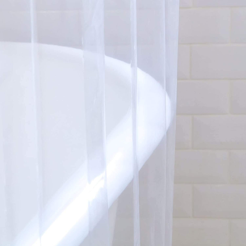 Shower Curtain Liner | PVC Free | Clear & Durable | Metal Grommets | 9 Gauge | Bottom Magnets | 84" W x 72" H (Extra