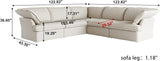 V-Shaped Beige Cloud Couches, Convertible Modular Sofas, Minimalist Deep Seat Sofa, Down Fill Sectional, Couch Sofa Furniture for Living Room, Office, Apartment A124-B0DGGG1MJJ