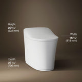 K-77795 Eir Comfort Height One-Piece Elongated, Dual-Flush, Smart Toilet with Bidet Built In, White