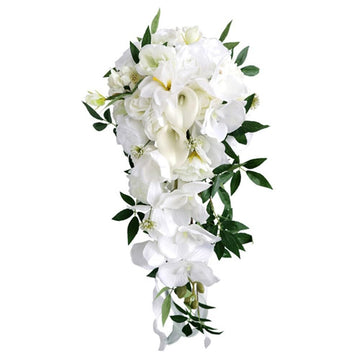 Wedding Bouquets Artificial Calla Lily Orchid Flowers Wedding Bouquets for Bride Bridesmaid Holding Flower Faux