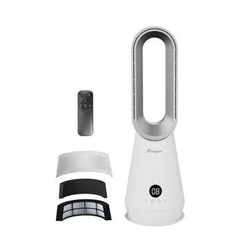 2-in-1 Bladeless Tower Fan, 22 Inch Cooling Fan with Air Purifier, 90° Oscillating, 8 Speeds, Remote, 9H Timer, Quiet