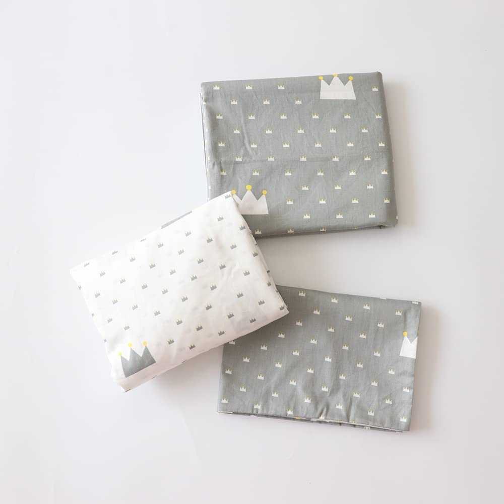 3Pcs Cotton Crib Bedding Set Duvet Cover Fitted Sheet Pillowcase