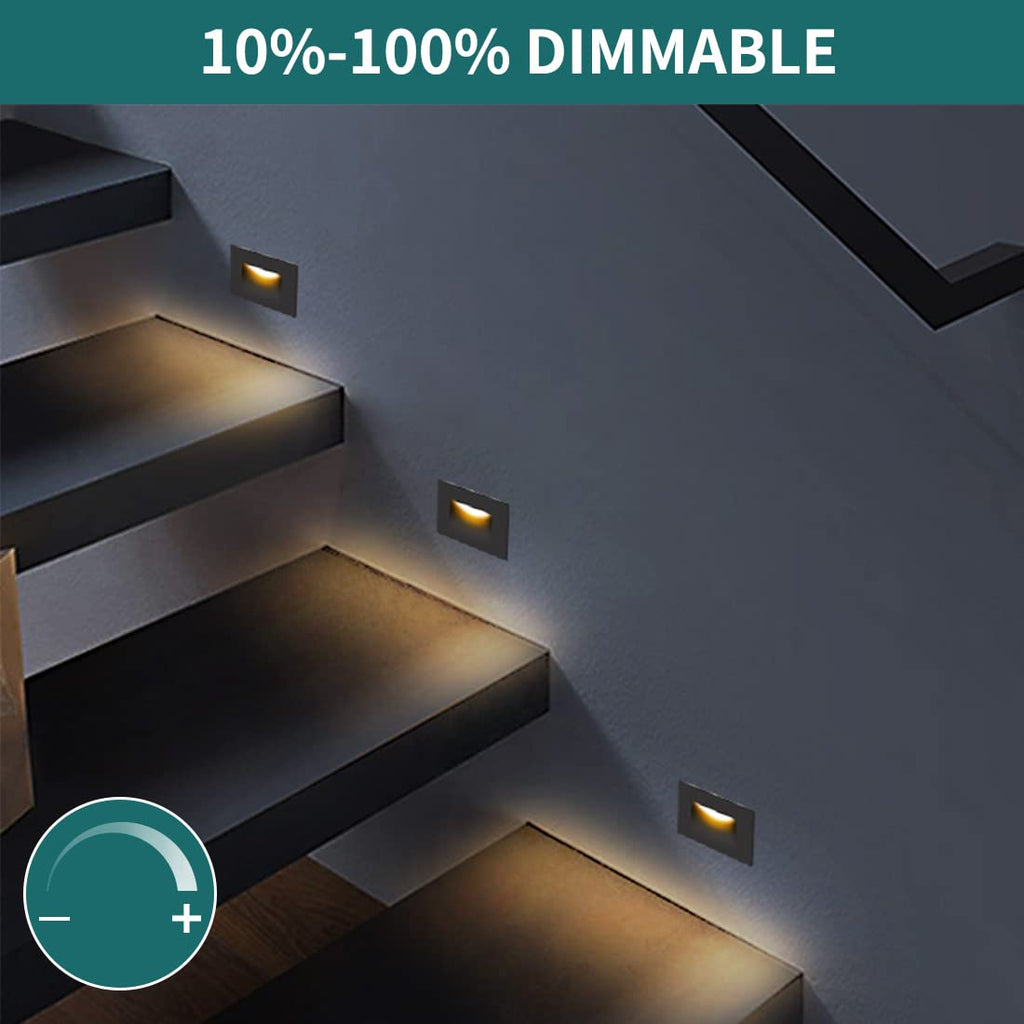 120V Dimmable LED Step Lights, 3000K/4000K/5000K, 12-Pack