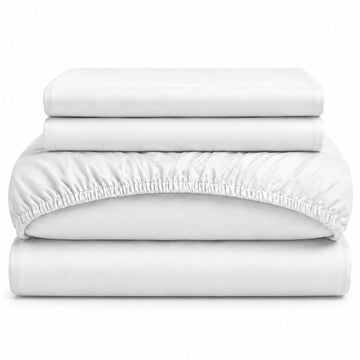 100% Cotton Sheets California King Size, 400 Thread Count - 4Pc Sheet Set for Cal King Size Bed, Long Staple Sateen