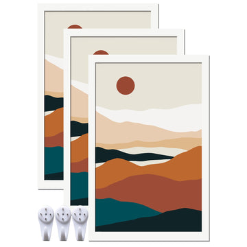 White 14x22 Picture Frame Set of 3, Gallery Wall Display Frames