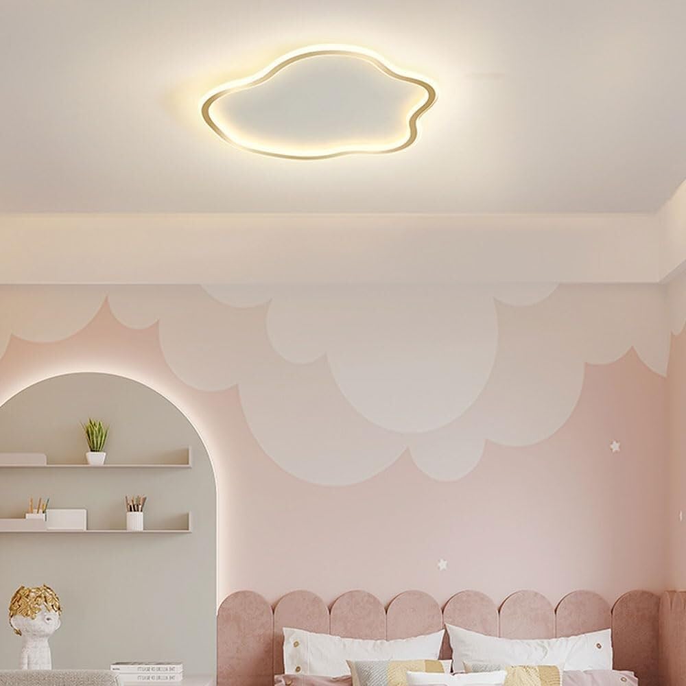 Minimalist Bedroom Cloud Flush Mount Ceiling Light, Modern White Bedroom Lamp, Creative Acrylic Ceiling Light Fixture