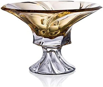 Bohemian Crystal 12'' Diameter 'Mozart' Footed Lead-Free Crystal Bow, Elegant Decorative Fruit/Candy Bowl