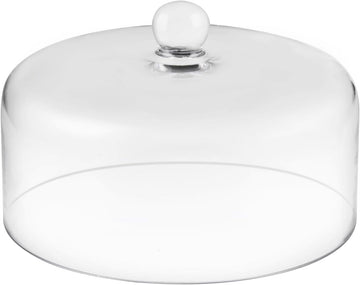 9.6" Wide Handmade Sturdy Glass Cake Dome, Cake Cover Lid for Cake, Food and Display, Glass Topper For Cake Plate