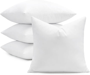 22x22 Pillow Inserts, Feather Down Filled for Support - Set of 4