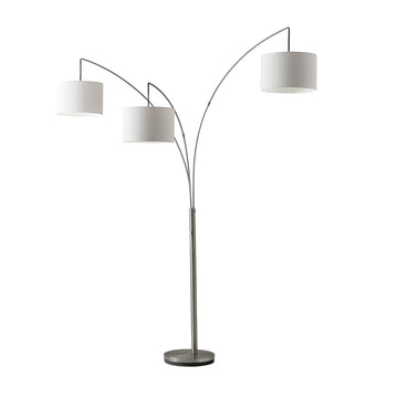 Floor Lamp, Brushed Steel, Movable Shades, 74"