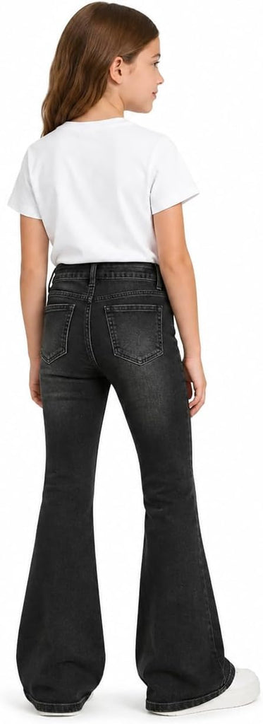 Girls Flare Jeans High Waist Bell Bottom Y2K Stretchy Denim Pants