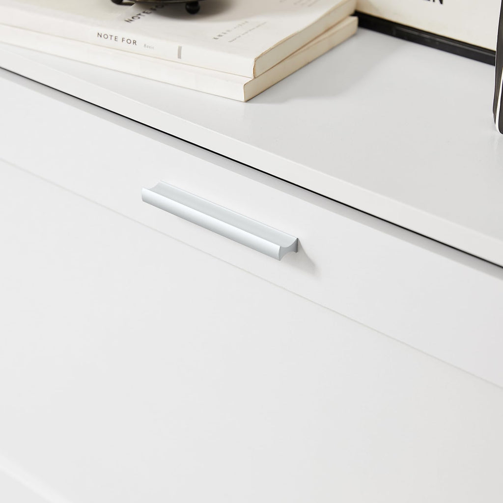 Hestiamo Entryway Flip Drawer Shoe Storage Cabinet, Narrow Size, White