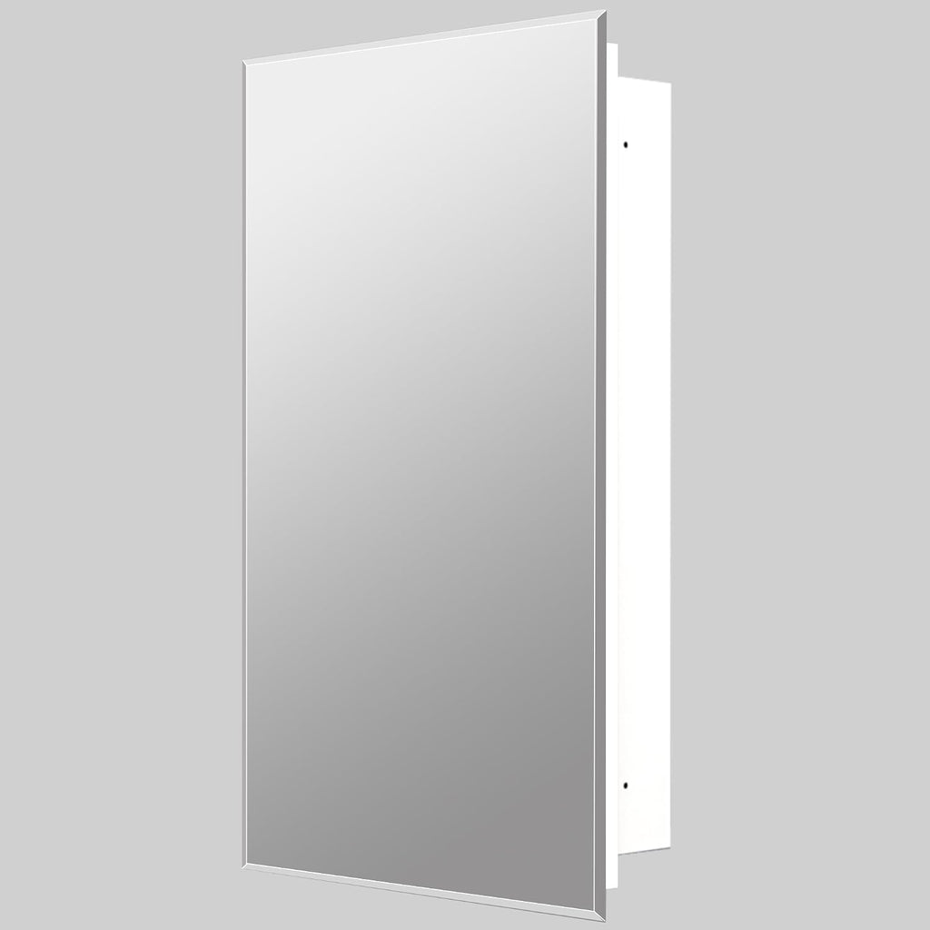 Bathroom Medicine Cabinet with 16x20 in Rectangular Beveled Frameless Mirror,Wall Mounted Mirror Cabinet Toilet