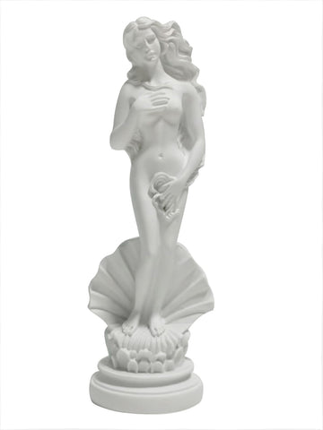 Aphrodite Statue the Birth of Venus 7.6 Inch - Greek Goddess Sculpture, Handmade Resin Art Figurine Classical White