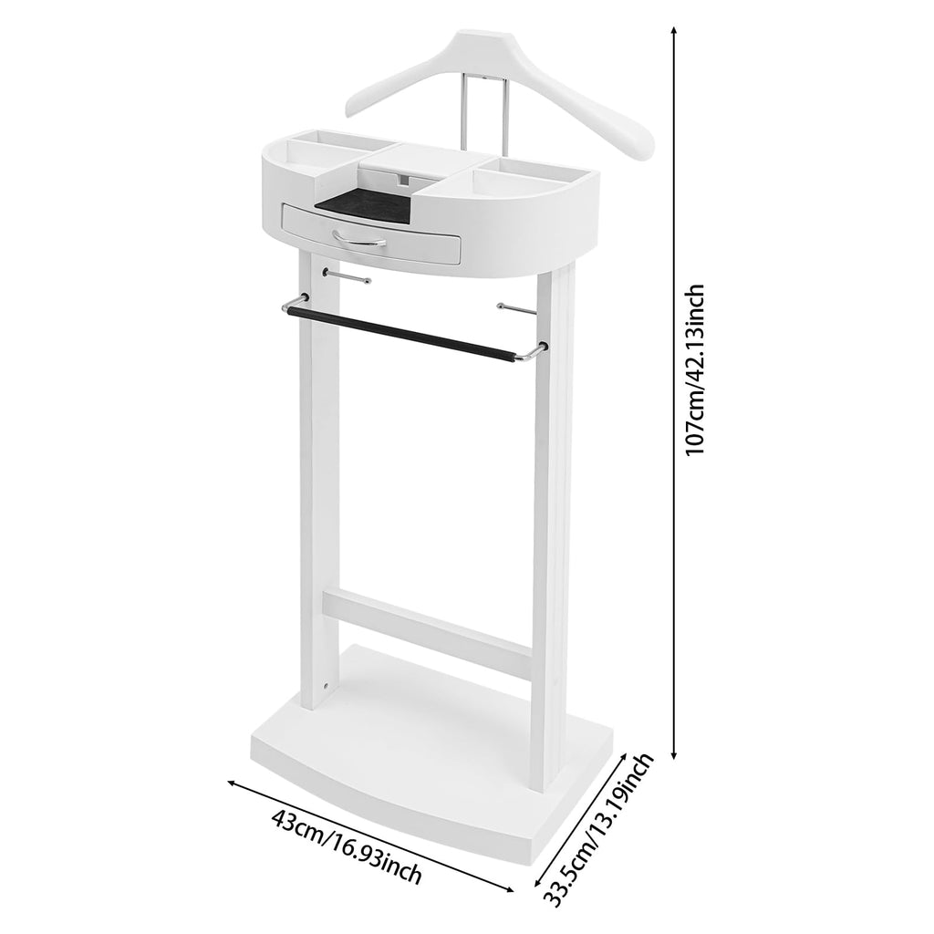Valet Stand for Man & Women, Wood Suit Rack Suit Valet Stand with Top Tray