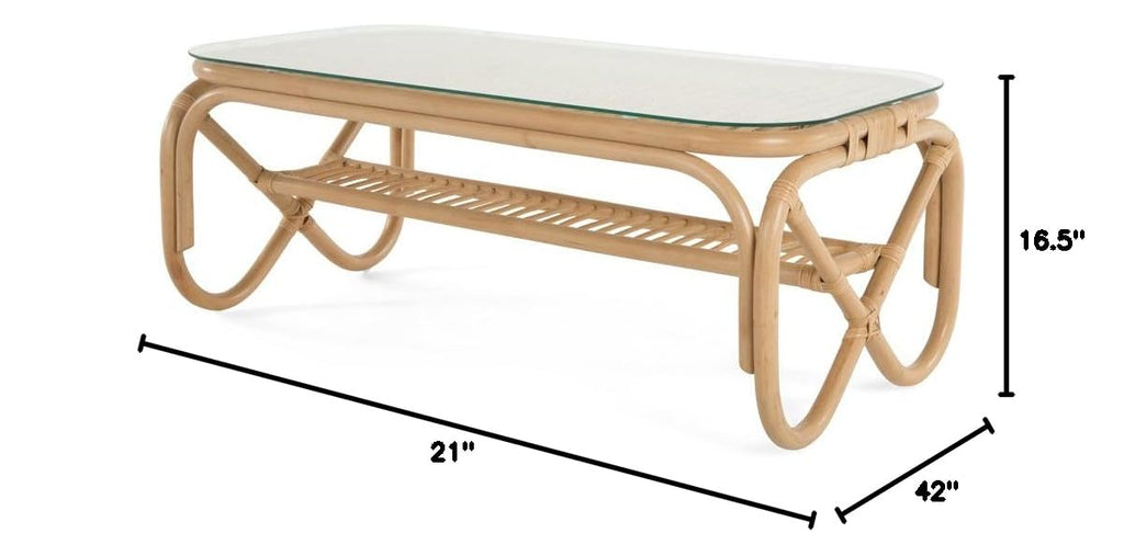 Rattan Coffee Table with Storage - Perfect, Mid-Century Modern & Boho Decor, End Tables, Accent Tables & Living Room