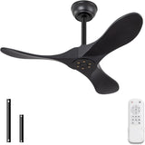 Inspired Maverick Style 36 Inch Solid Wood Black Ceiling Fan with Remote,Ceiling Fan no Light,6 Speeds,Noiseless,Reversible DC Motor,Modern Ceiling Fans without Lights for Bedroom Farmhouse Kids Room A101-B0DFTD9F71