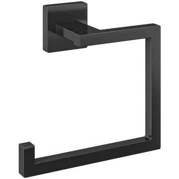 Square Towel Ring, Hand Towel Holder Wall Mount, Black
