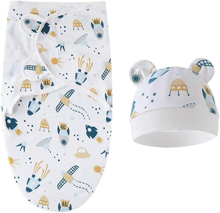 Pack Baby Swaddle Sleep Sack with Hat Set for 0-3 months