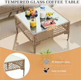 7-Piece Wicker Outdoor Patio Furniture Set | Beige for Backyard, Garden & Porch