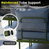 7-Piece Metal Outdoor Patio Furniture Set | Gray with Thick Cushions for Patio, Garden & Porch