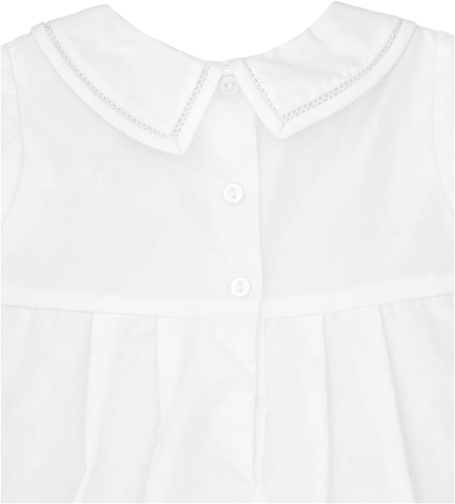 Baby Boys' Romper with Smocking and Faggoting