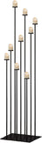 Floor Candelabra Tall 9 Arm Candle Holders, 60" Black Metal Candlestick for Pillar Tealight Candles