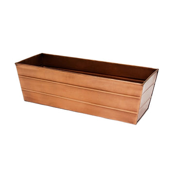Copper Plated Flower Box, Medium Window Flowerbox Planter