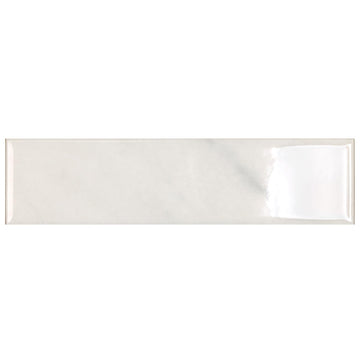 Soft Ivory Marble Glossy Look Porcelain Tile - 3x12 Inch Subway Wall & Kitchen Backsplash (1 Piece)