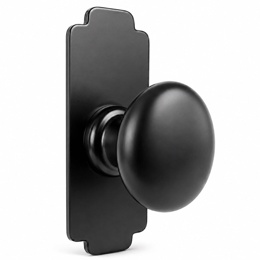 Black Rectangle Backplates of Closet Cabinet Knobs